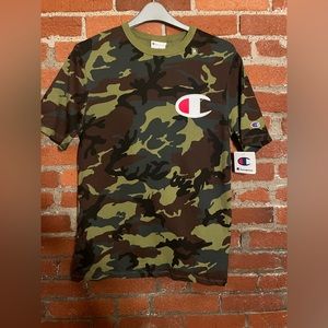 NEW Camo Heavy Weight Embroidered Camouflage Tee Shirt